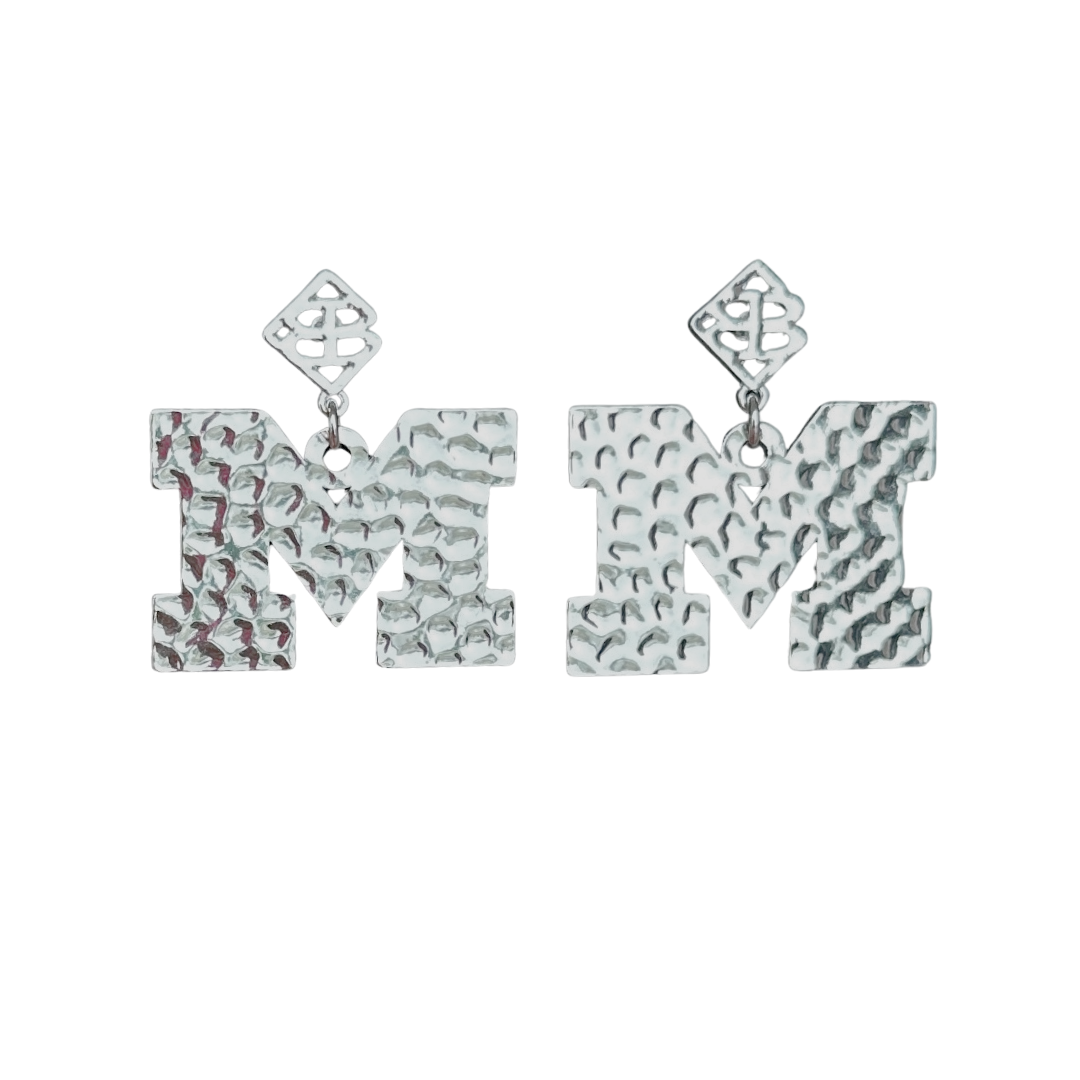 Michigan Silver Logo Earring with BC Logo