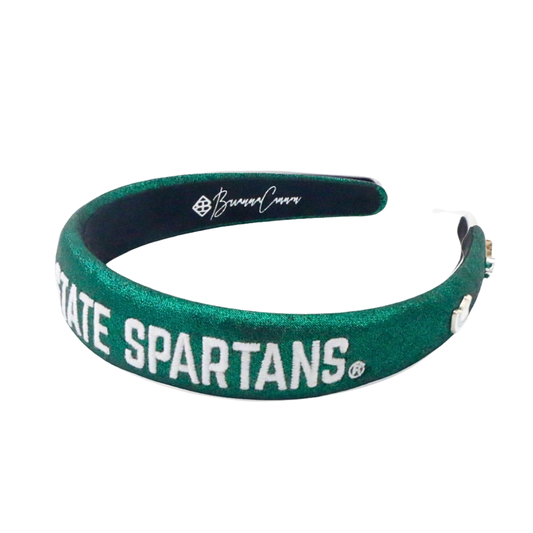 Michigan State Green Thin Embroidered Headband