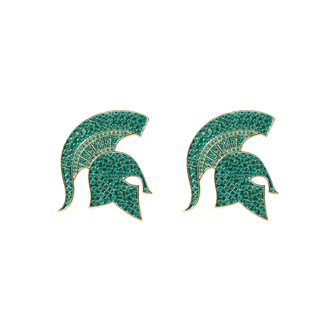 Michigan State Pavé Logo Studs