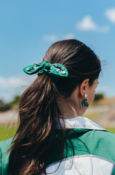 Michigan State Green Logo Bow Scrunchie