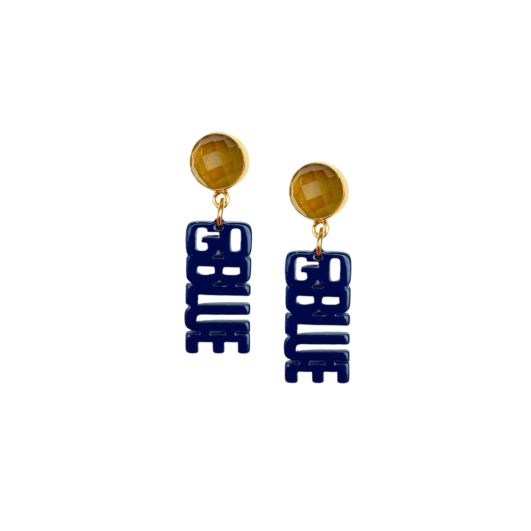 Michigan Mini Blue GO BLUE Earrings