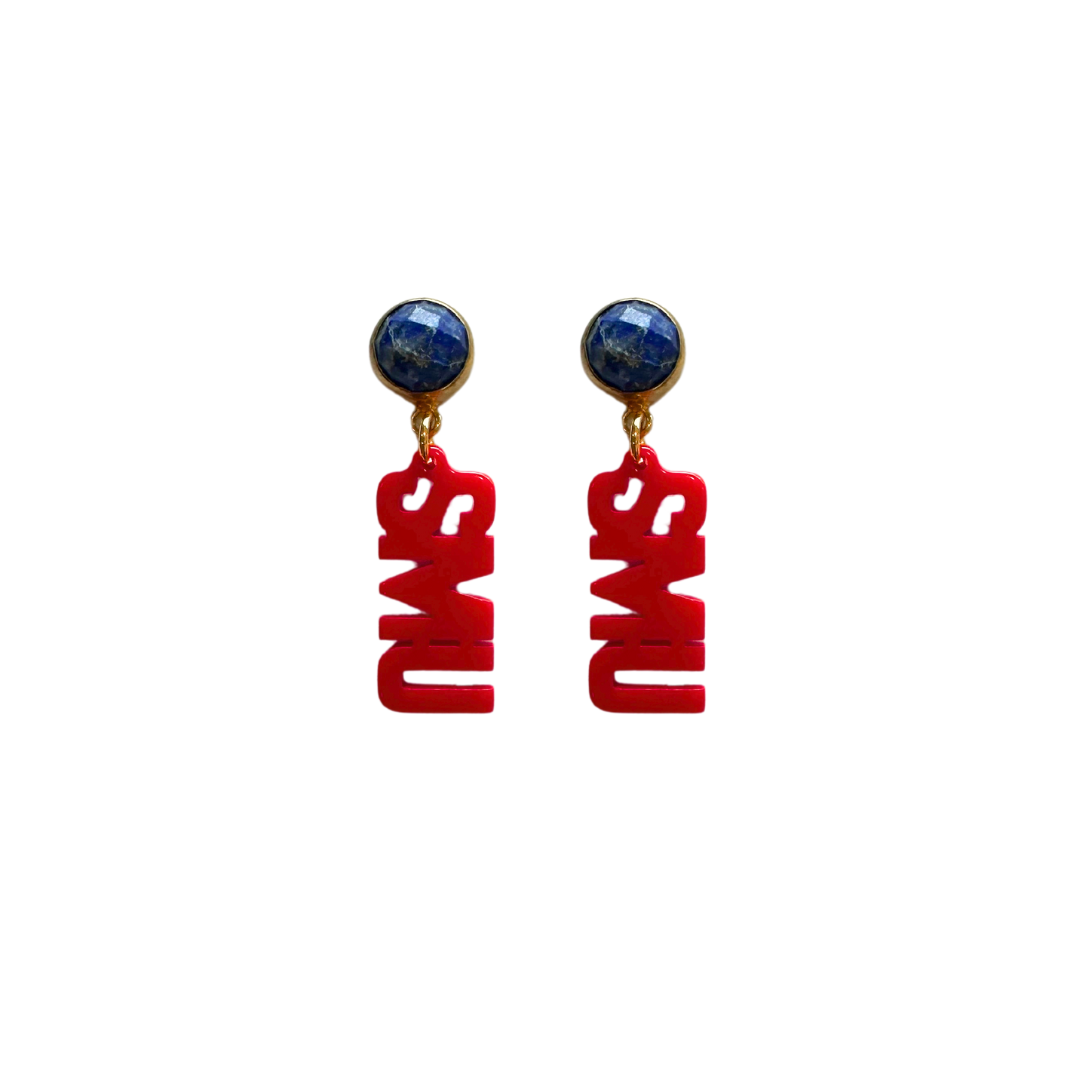 SMU Mini Red SMU Earrings