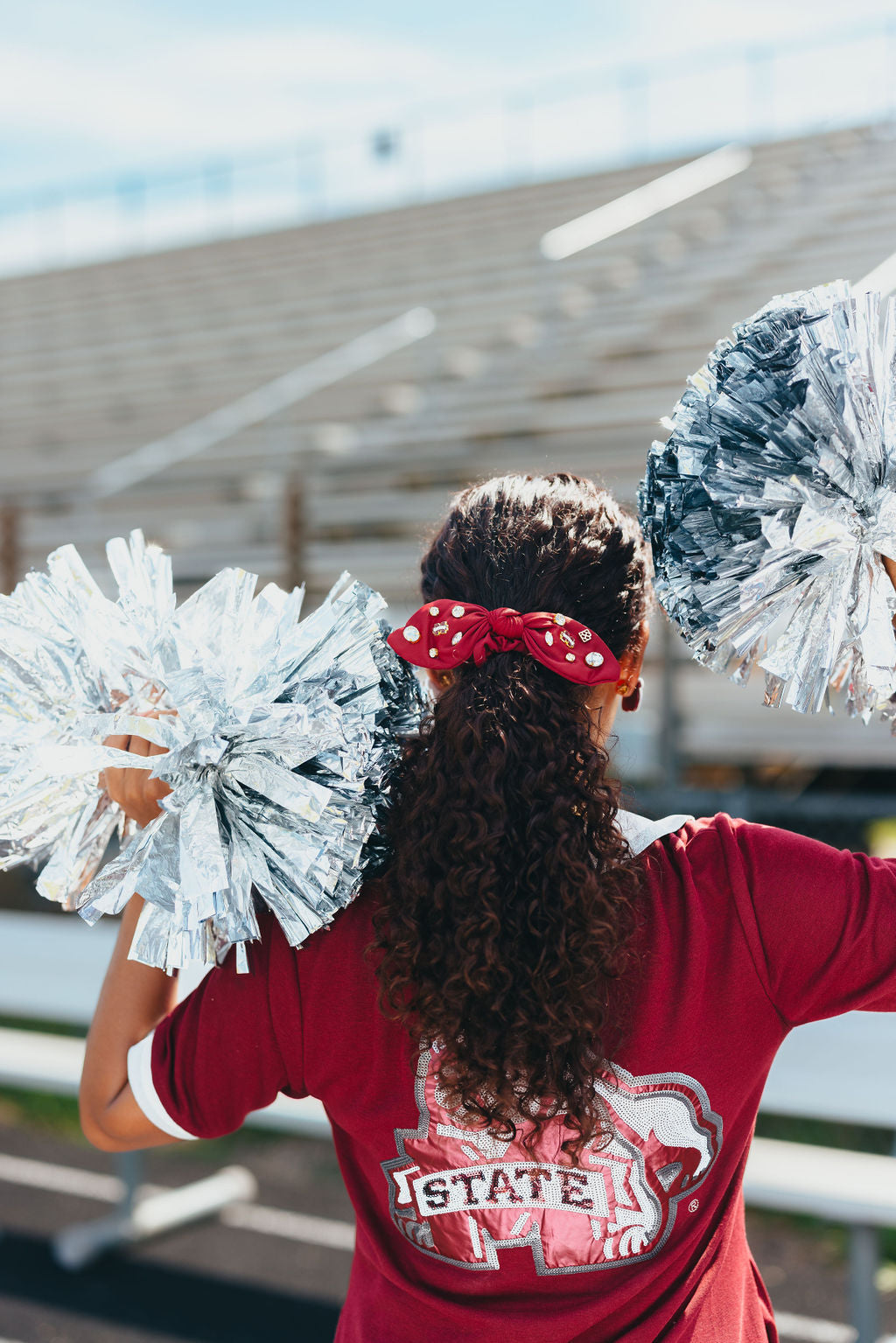 Mississippi State Maroon Logo Bow Scrunchie