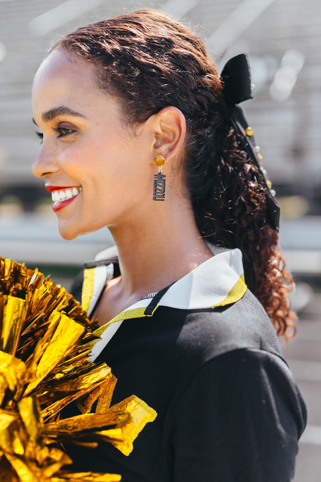 Missouri Mini Black MIZZOU Earrings