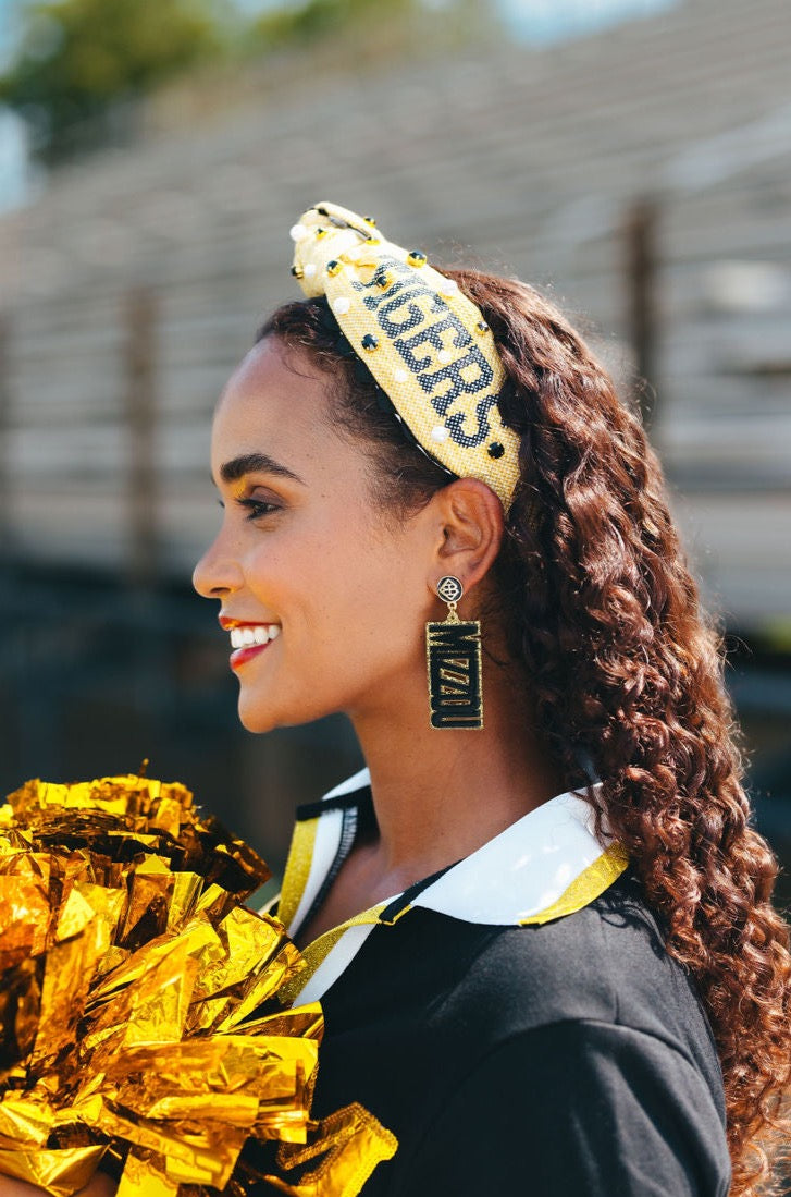 Missouri Black MIZZOU Earrings