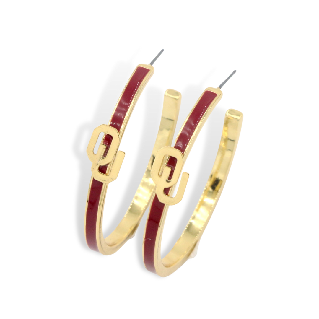 Oklahoma Logo Hoop Earrings