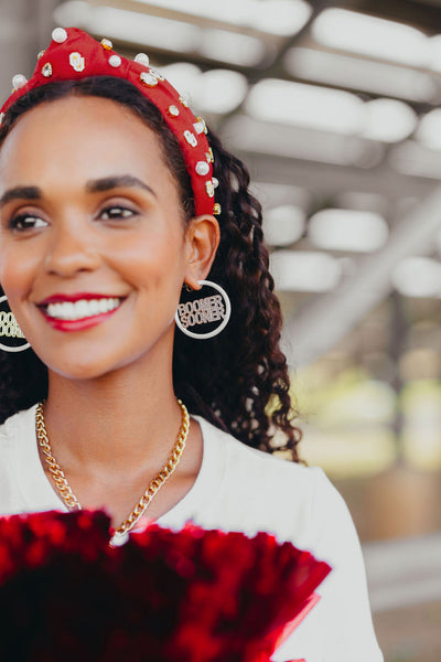 Oklahoma White Pavé Hoop Earrings