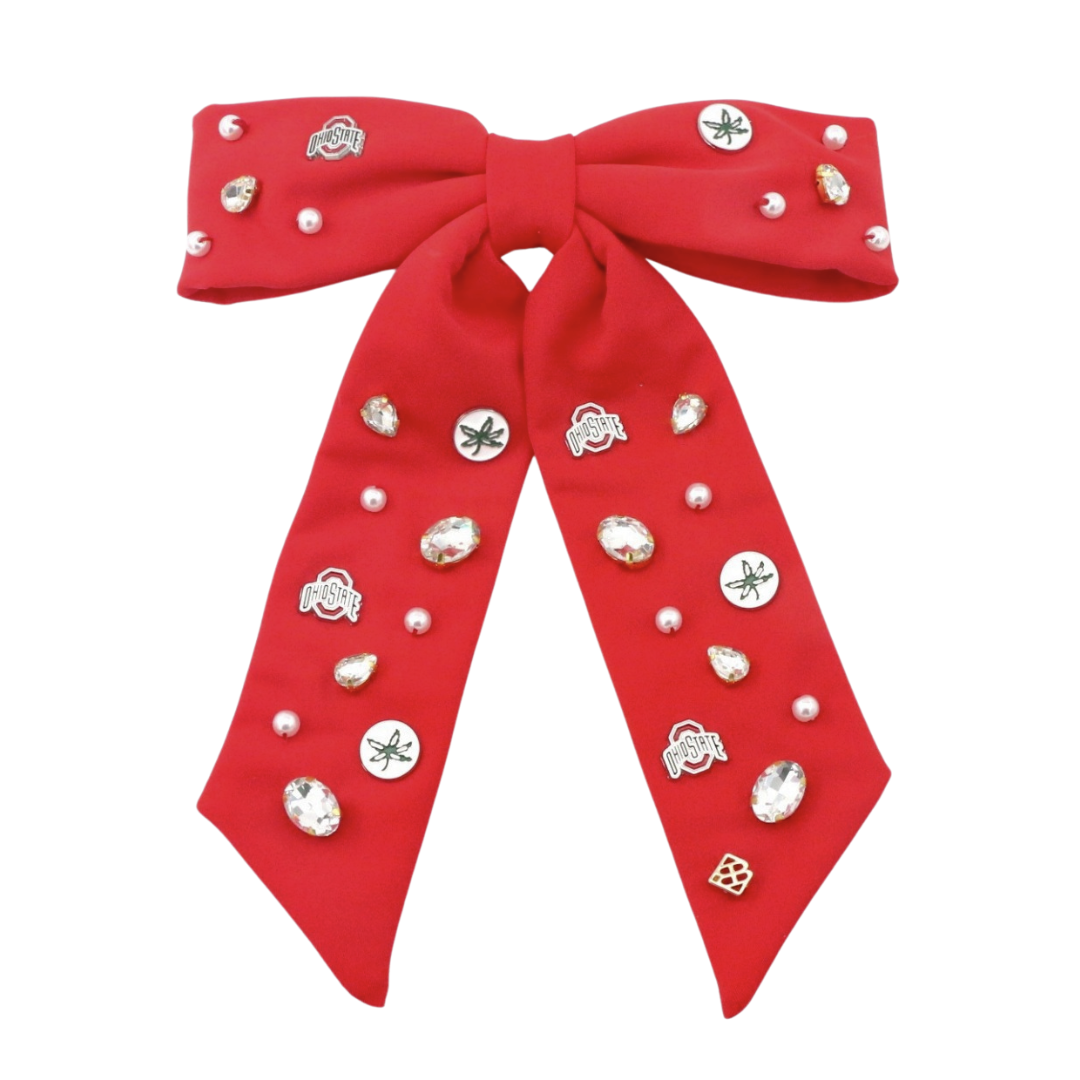 Ohio State Scarlet Bow Barrette