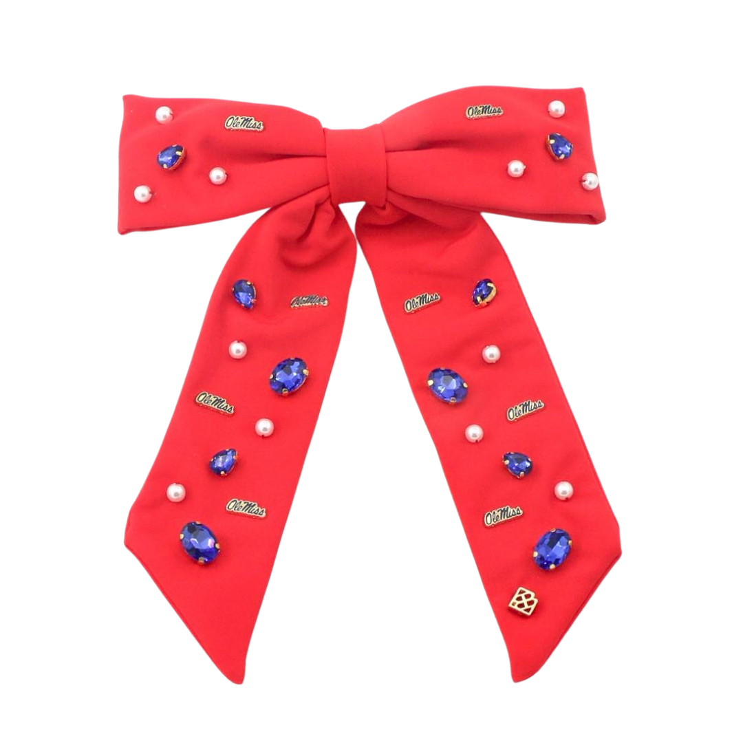 Ole Miss Red Bow Barrette