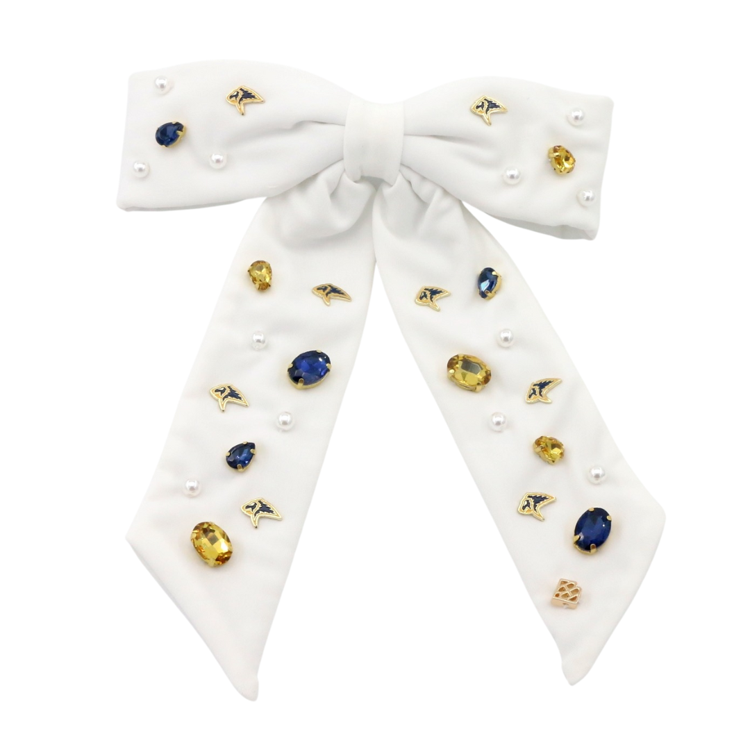 White PCA Bow  Barrette