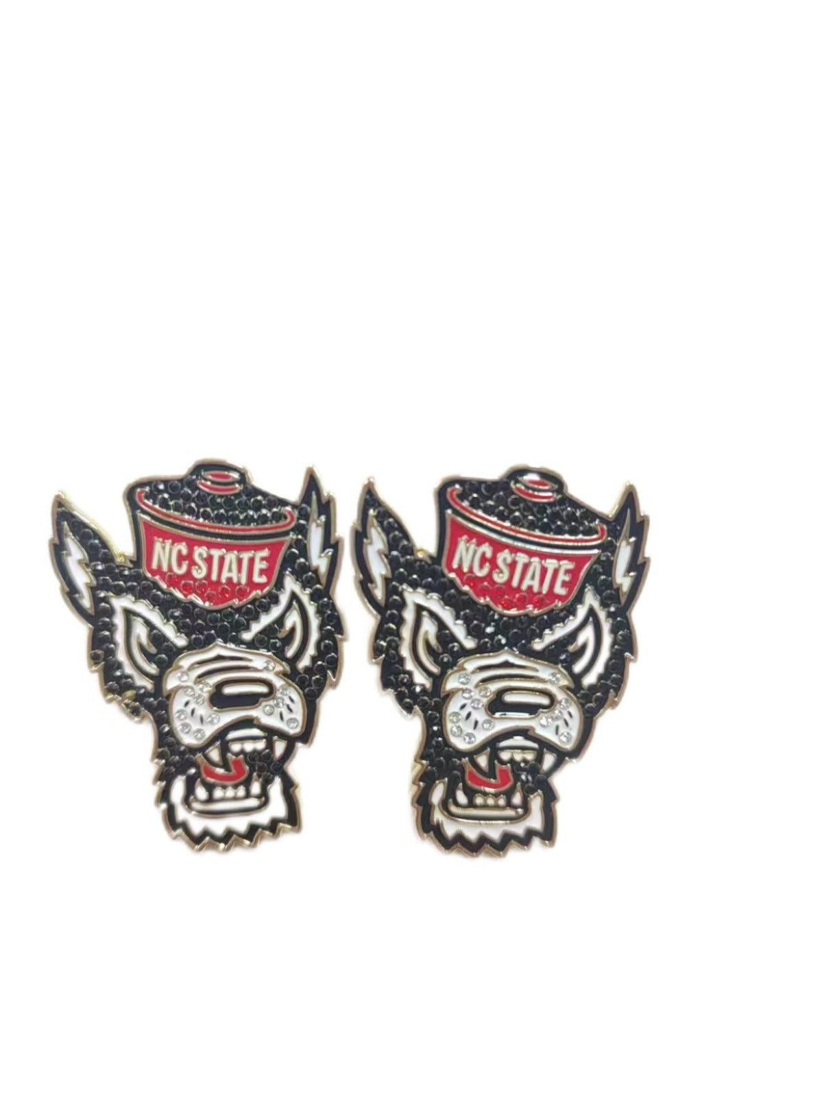 NC State Pavé Logo Studs