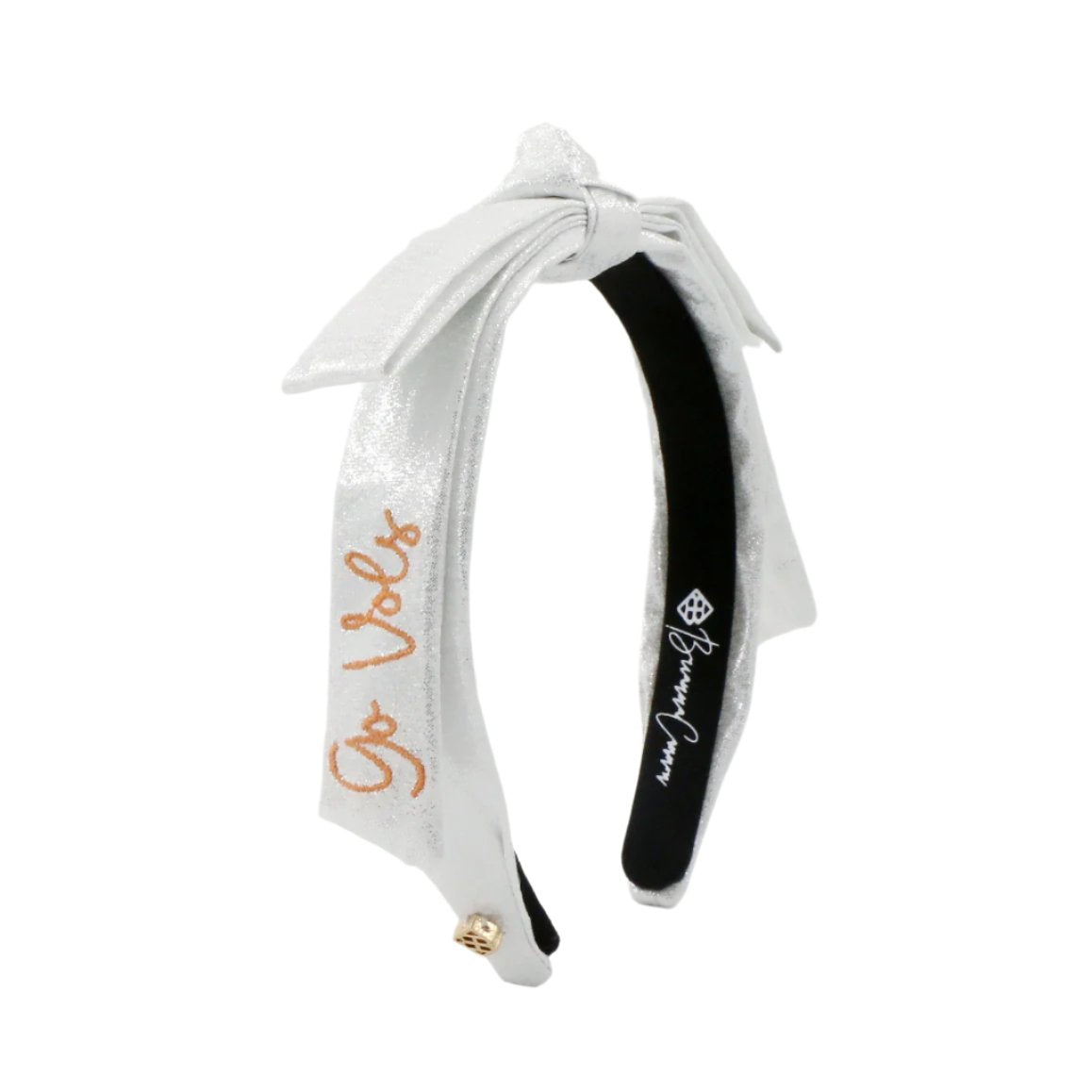 University of Tennessee White Thin Embroidered Ribbon Bow Headband