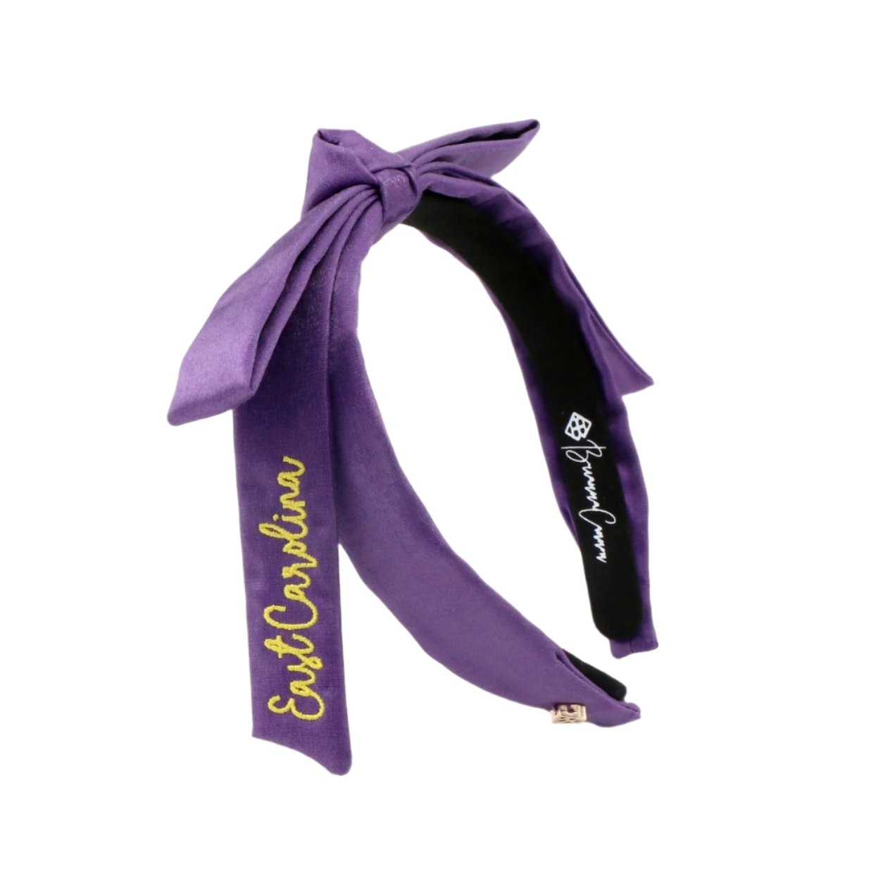 East Carolina Purple Thin Embroidered Ribbon Bow Headband