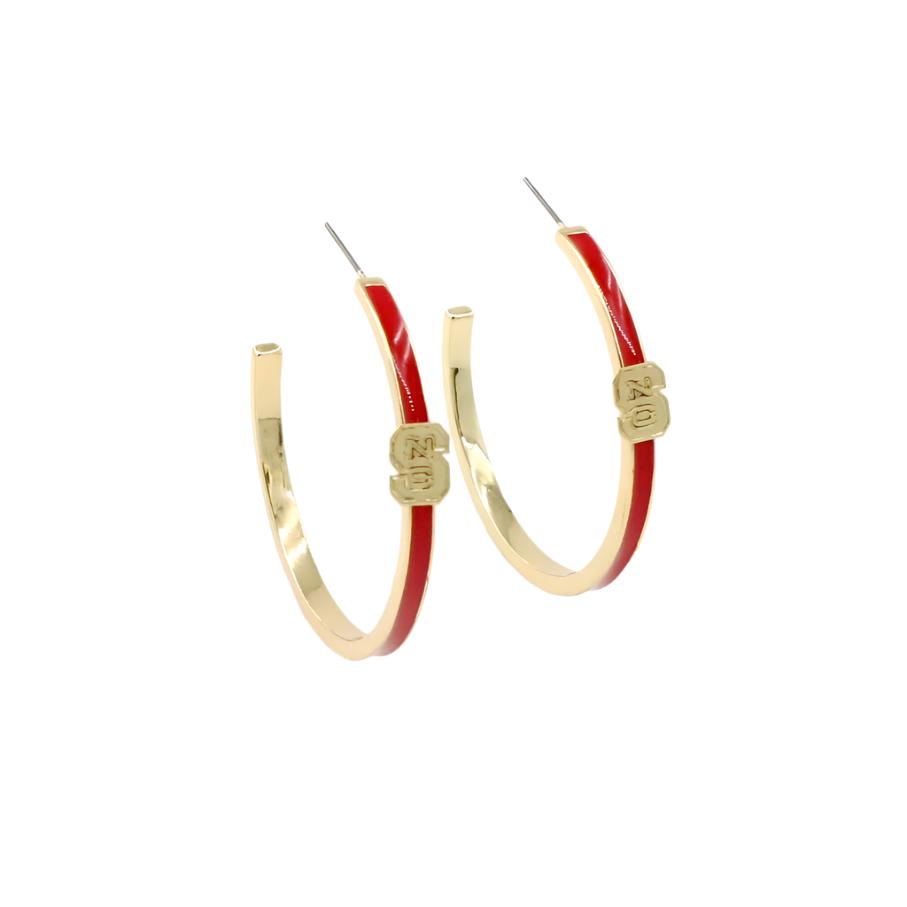 NC State Logo Hoop Earrings