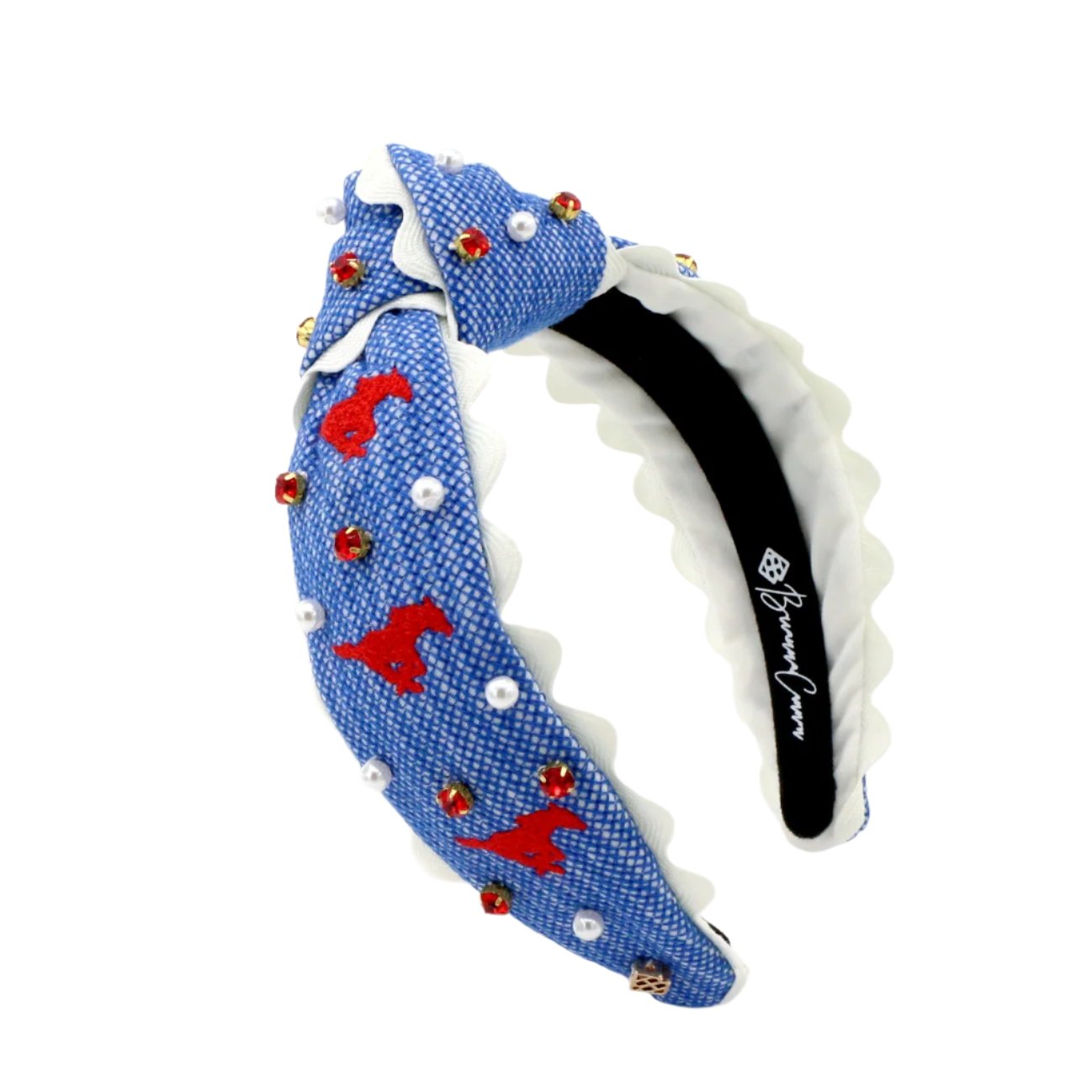 SMU Child Mustang Cross Stitch Headband