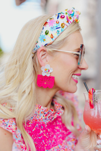 Hot Pink Fiesta Papel Picado Earrings