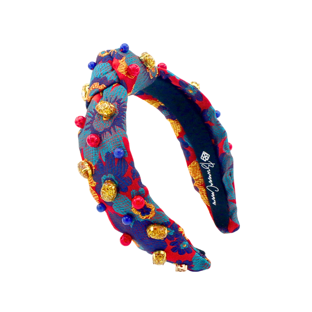 Child Size Red & Blue Primary Floral Headband