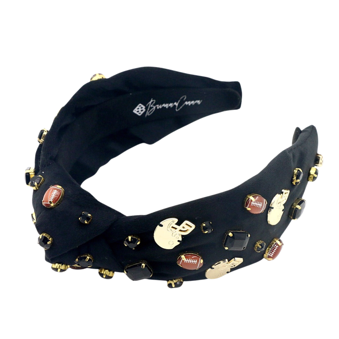 Fan Gear Football Headband in Black