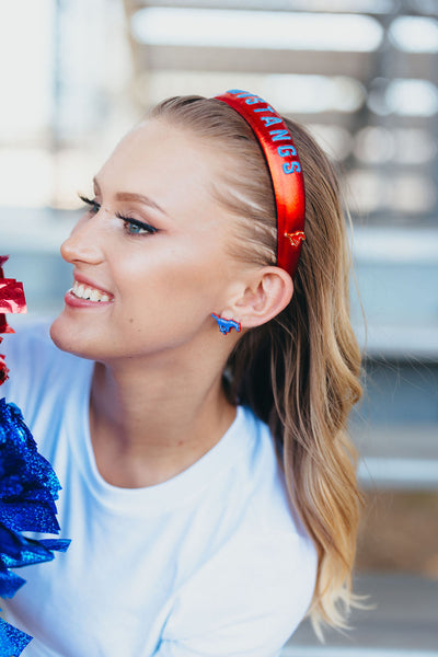 SMU Blue Logo Stud Earrings