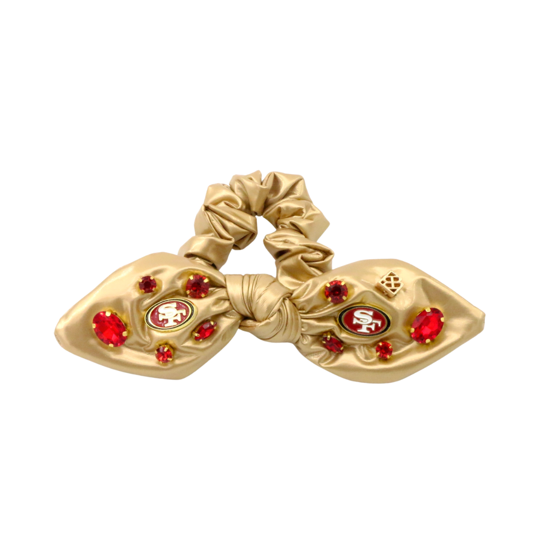 San Francisco 49ers Gold Logo Bow Scrunchie