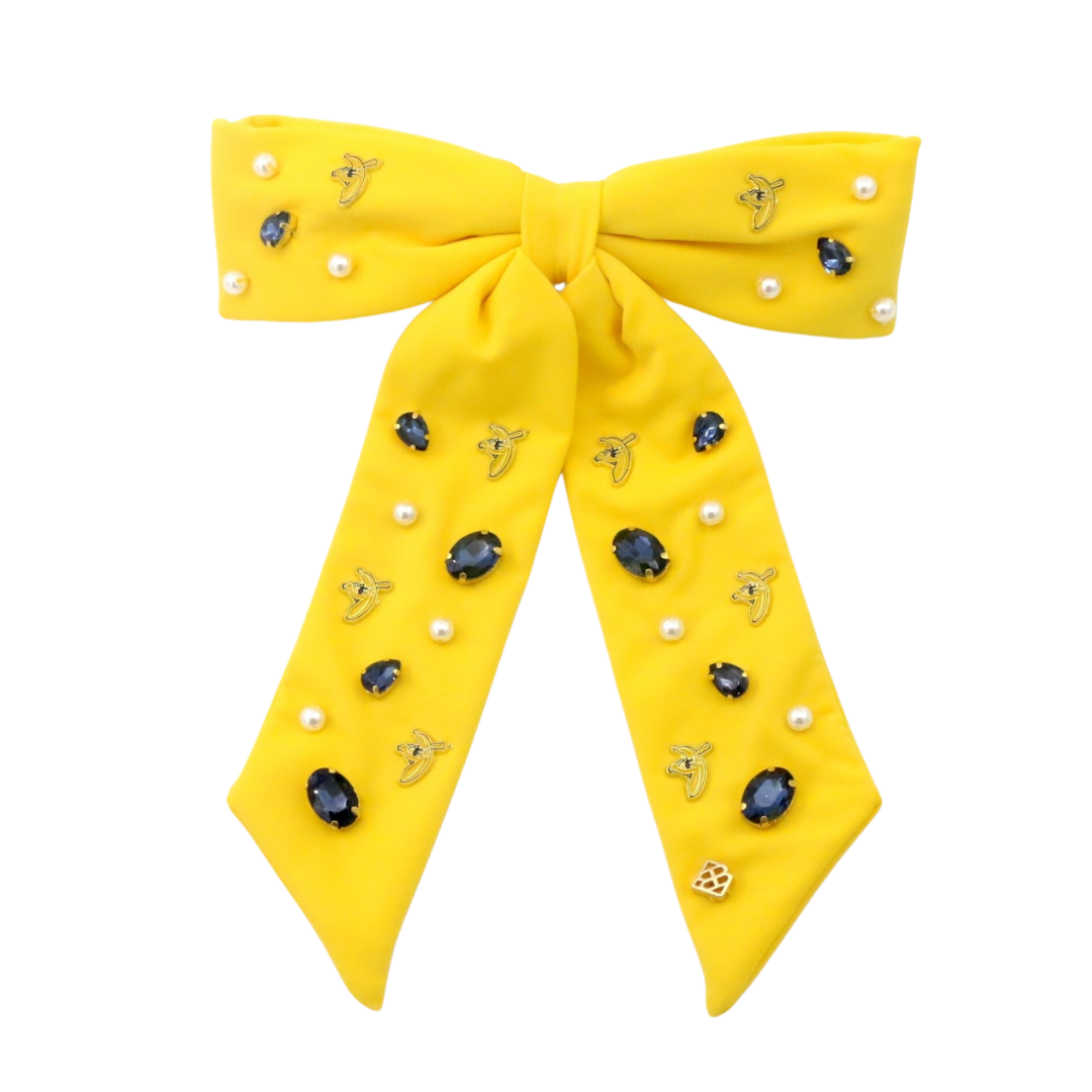 Yellow Savannah Bananas Bow Barrette