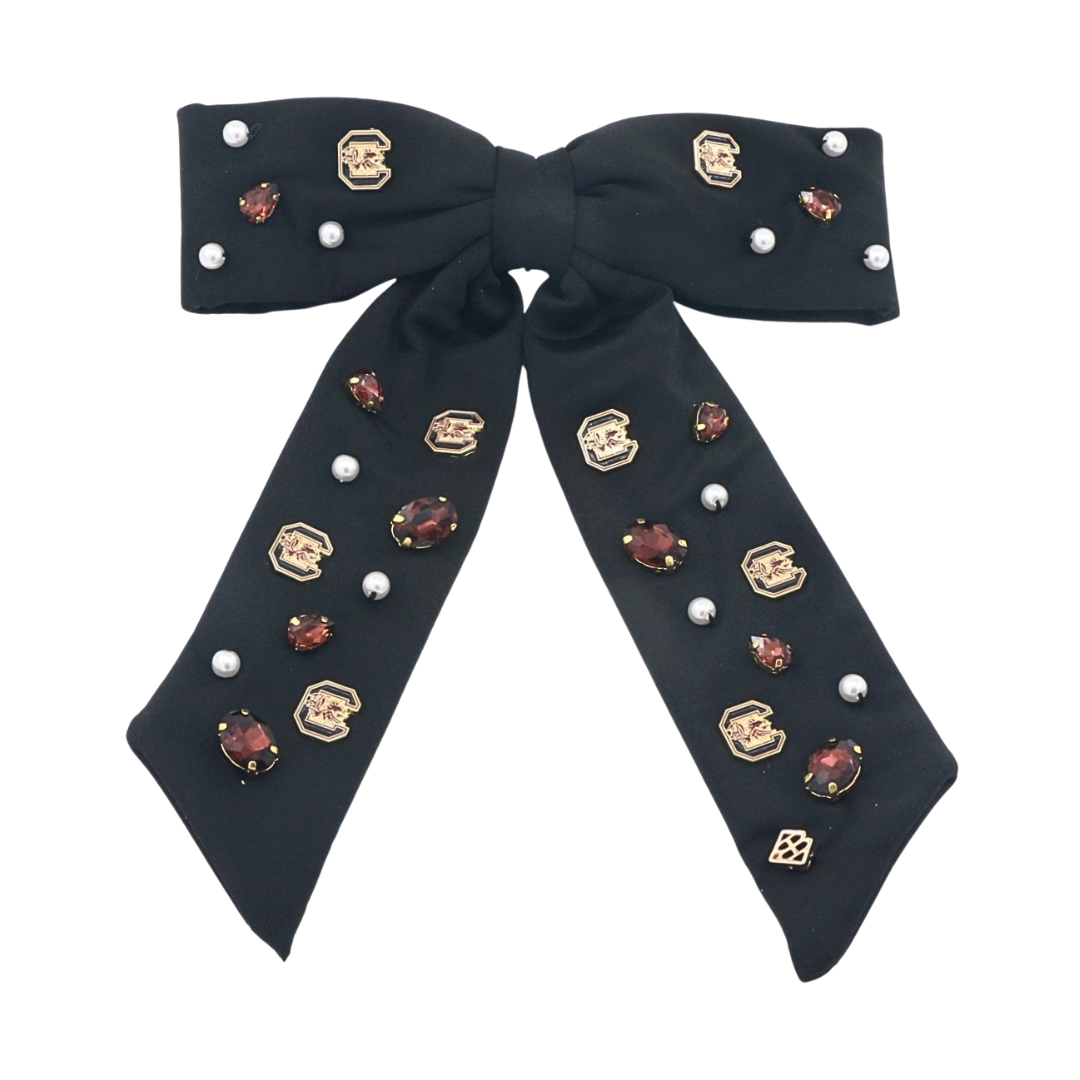 University of South Carolina Black Bow Barrette