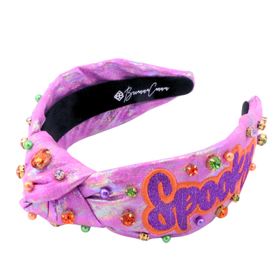 Adult Size Metallic Iridescence SPOOKY Headband with Crystals