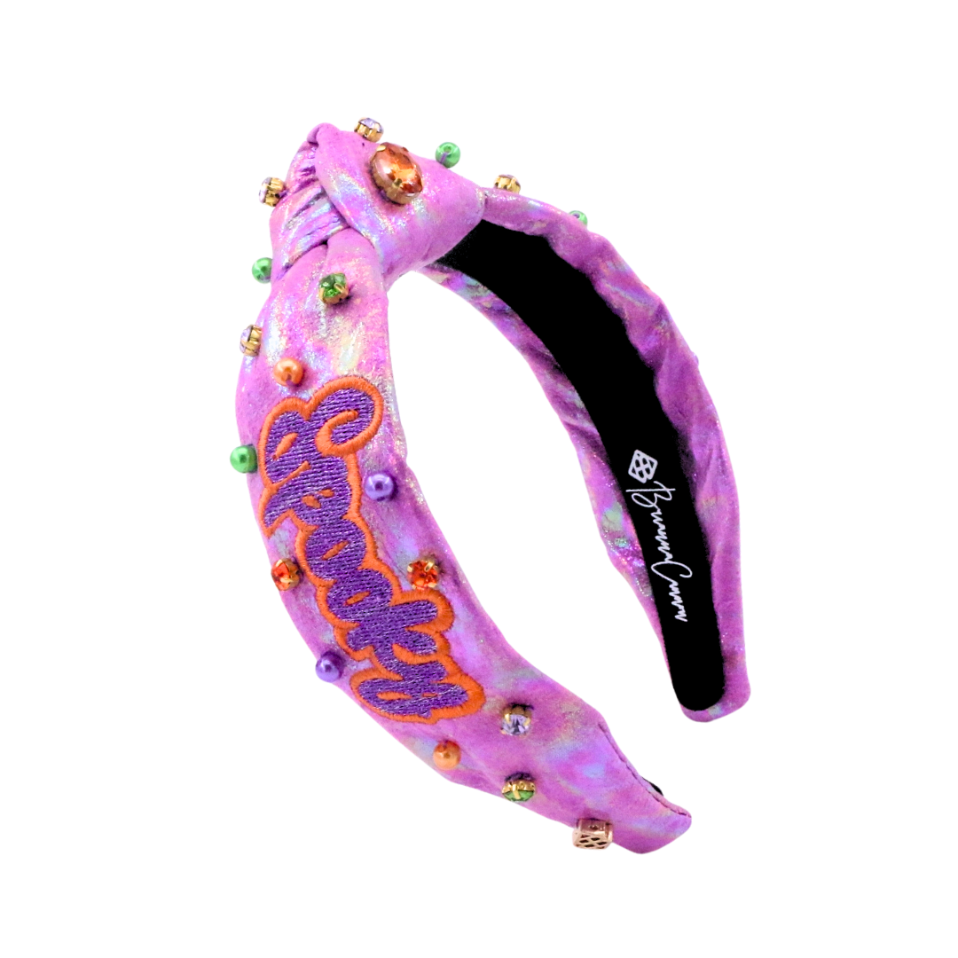 Child Size Metallic Iridescence SPOOKY Headband with Crystals