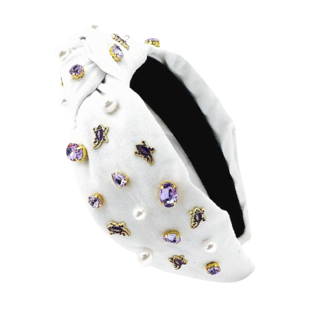 TCU White Logo Headband