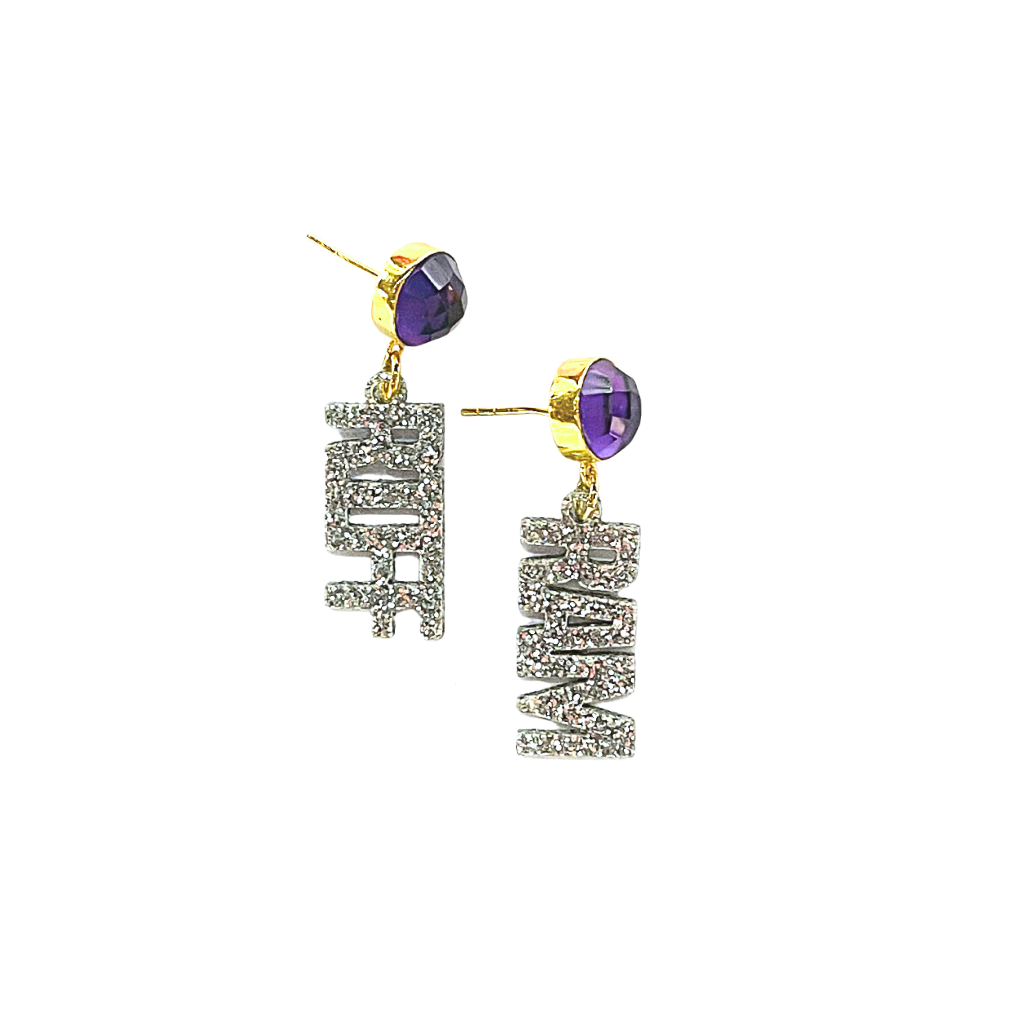 TCU Mini Silver Glitter RIFF RAM Earrings