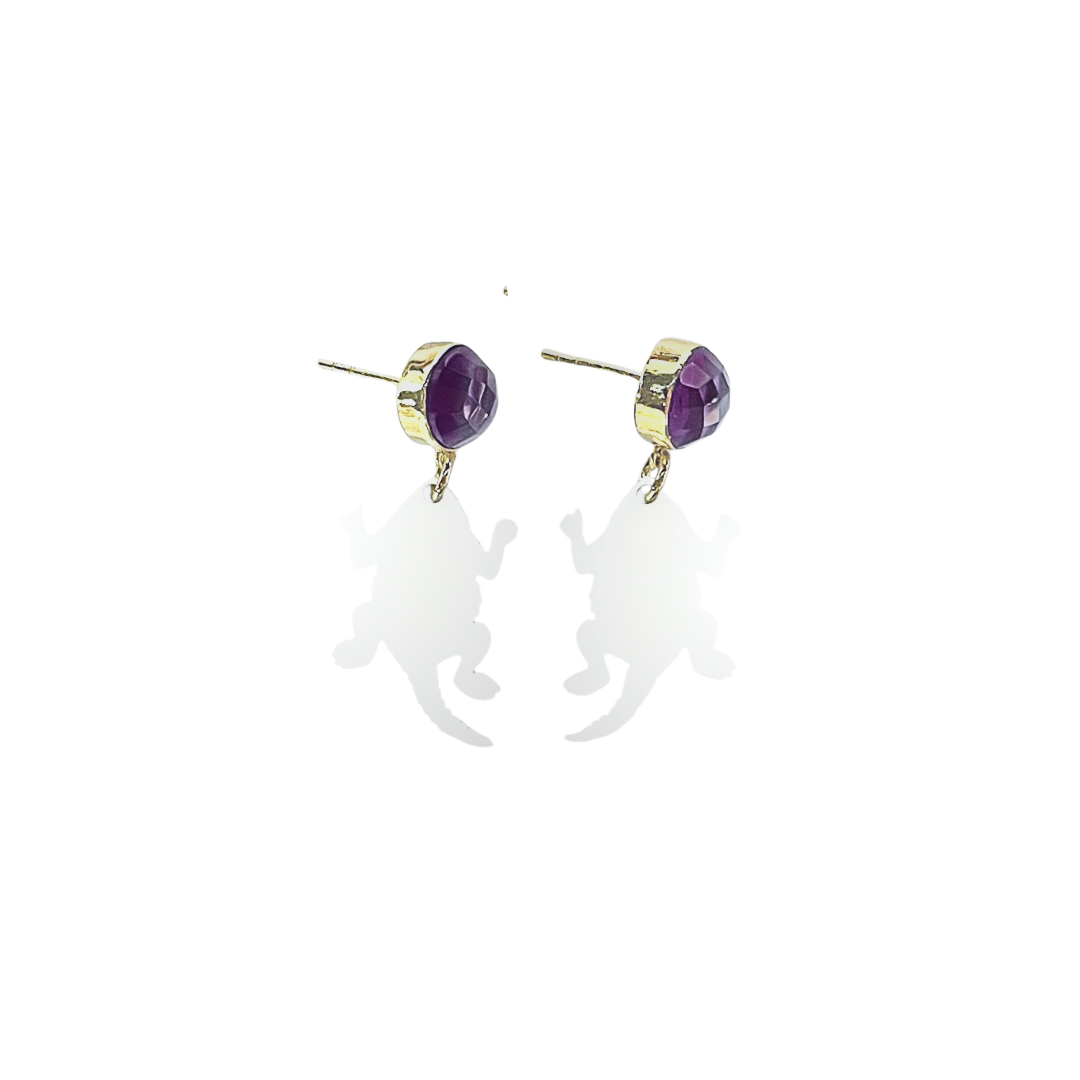 TCU Mini White TCU Horned Frog Earrings