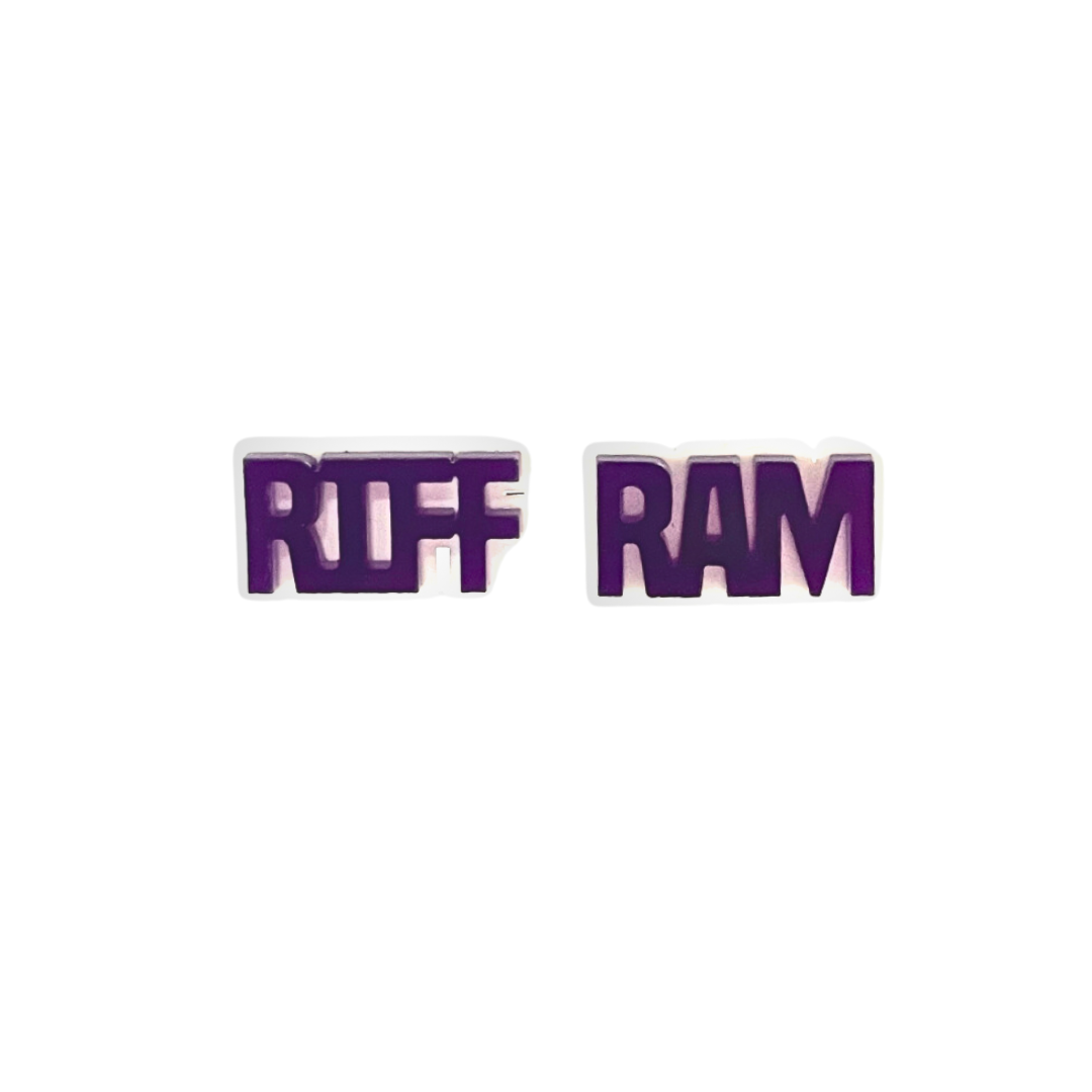 TCU Purple and White RIFF RAM Studs