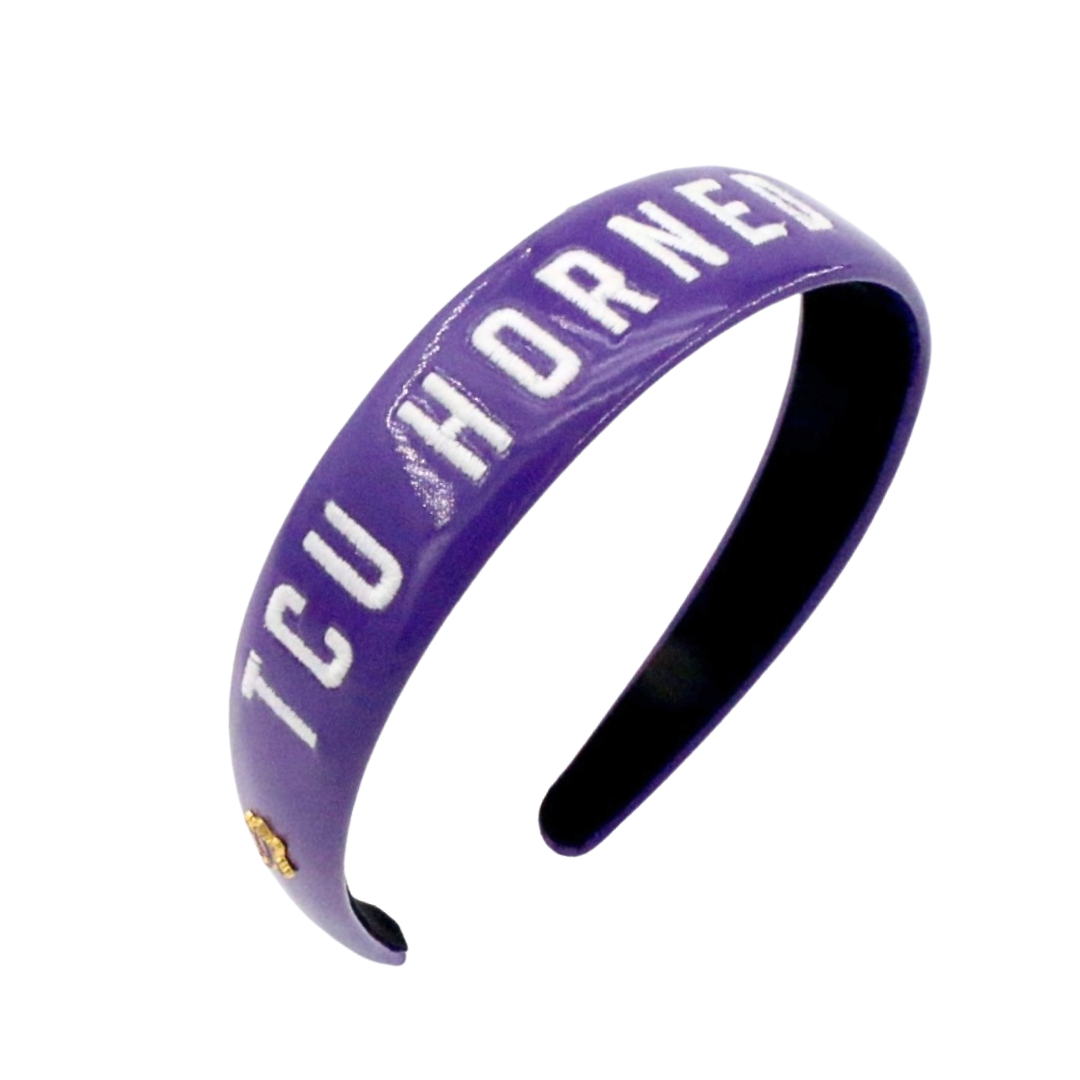 TCU Purple Thin Embroidered Headband