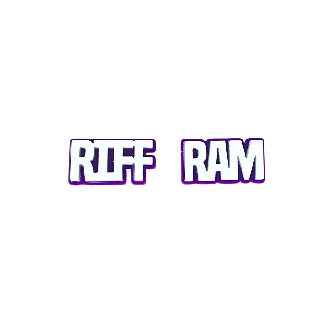 TCU White and Purple RIFF RAM Studs