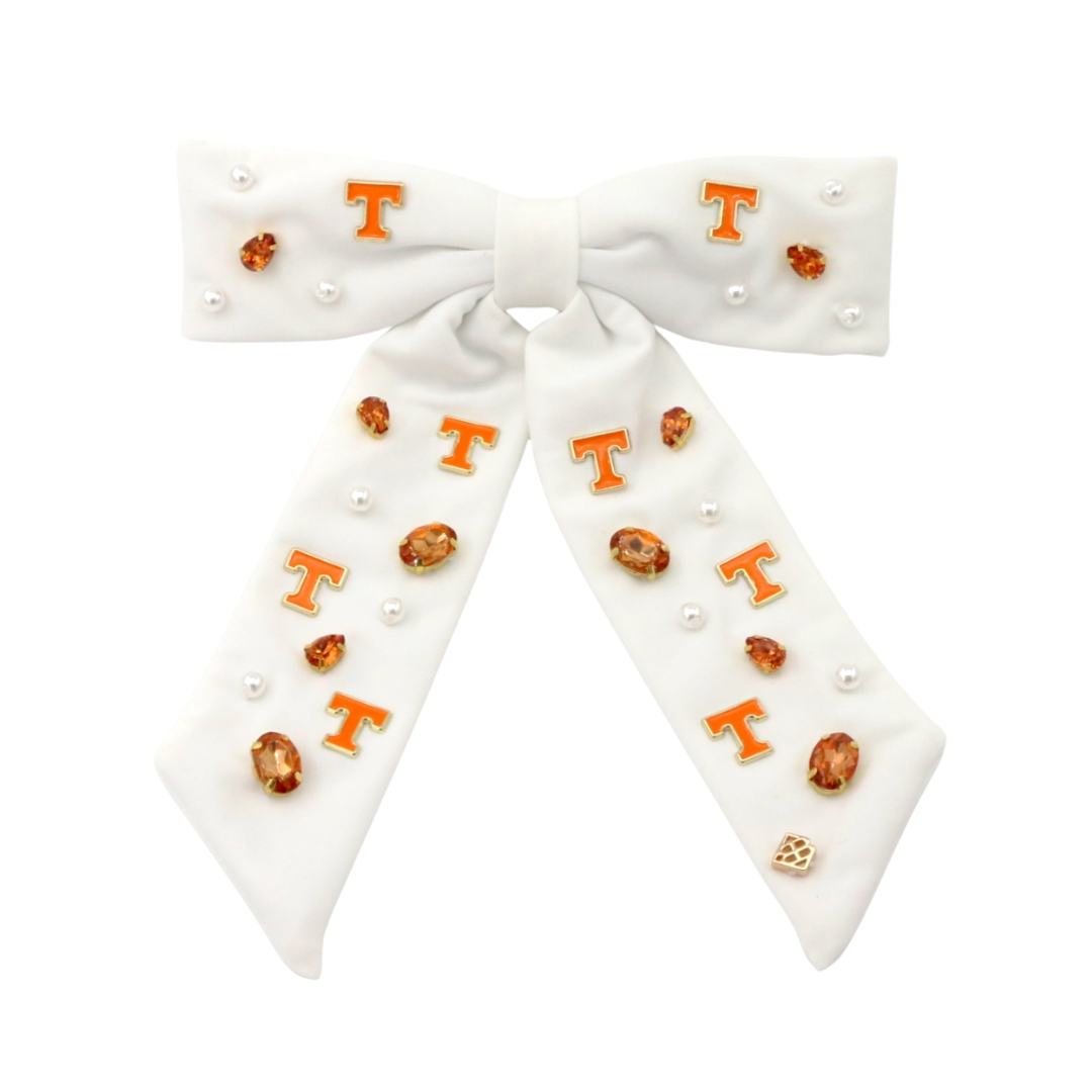 University of Tennessee White Tennessee Bow Barrette