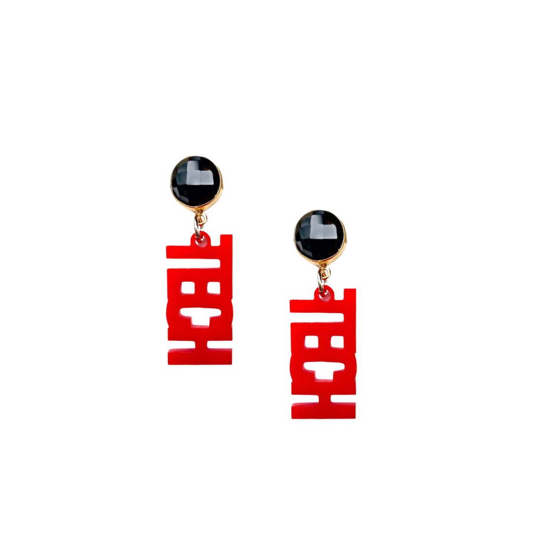 Mini Red TECH Earrings