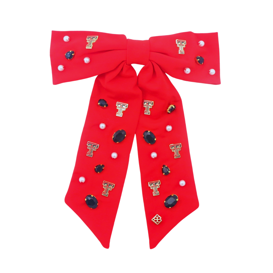 Texas Tech Red Bow Barrette