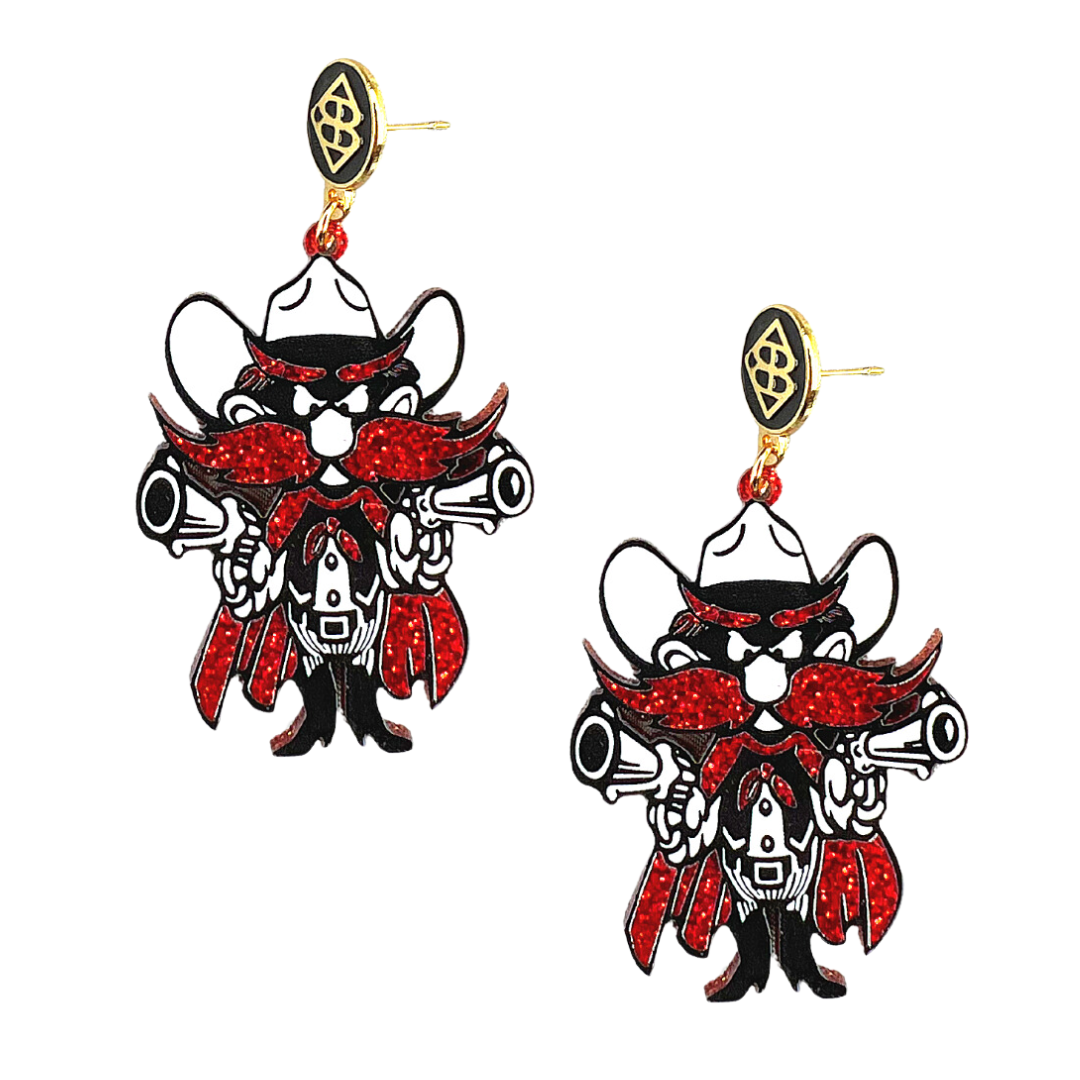 Texas Tech Raider Red Earrings