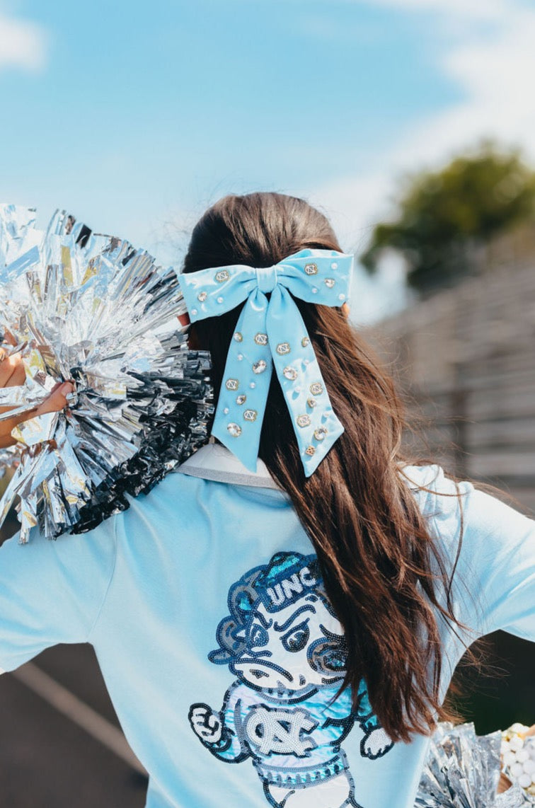 North Carolina Blue Bow Barrette