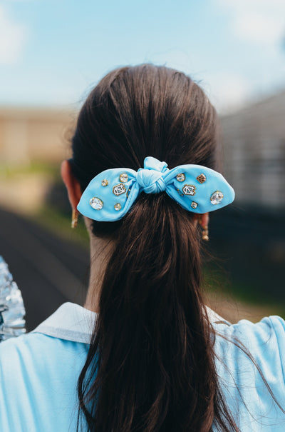 North Carolina Carolina Blue Logo Bow Scrunchie