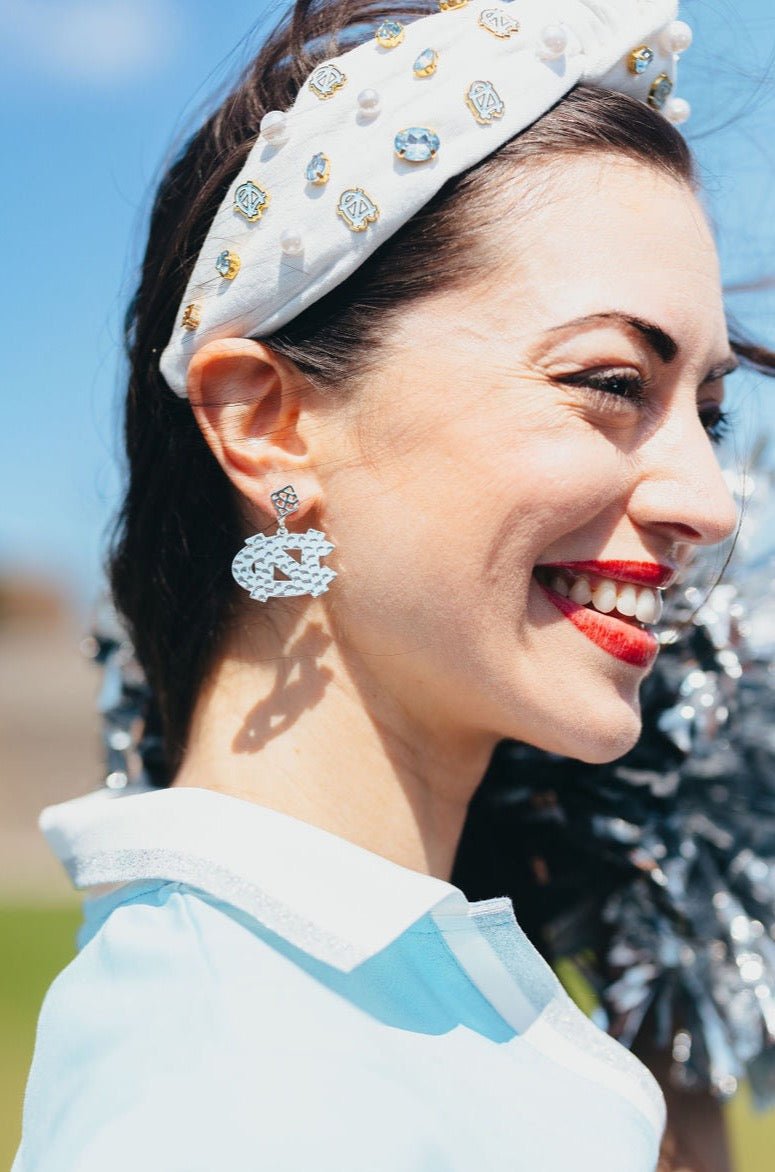 North Carolina Silver Logo Earring with BC Logo