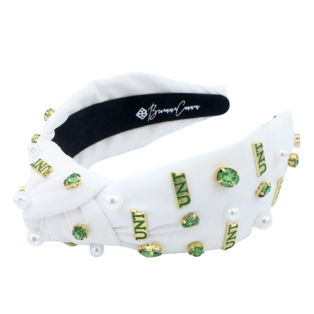 North Texas White Logo Charm Headband