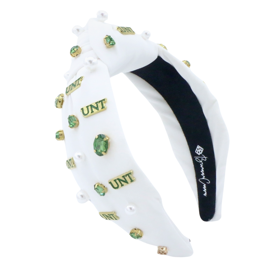 North Texas White Logo Charm Headband