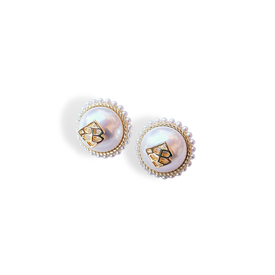 BC Pearl Button Logo Studs