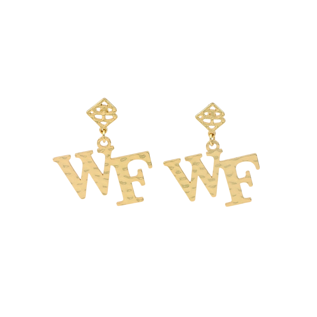 Wake Forest Gold Logo Earring with BC Logo