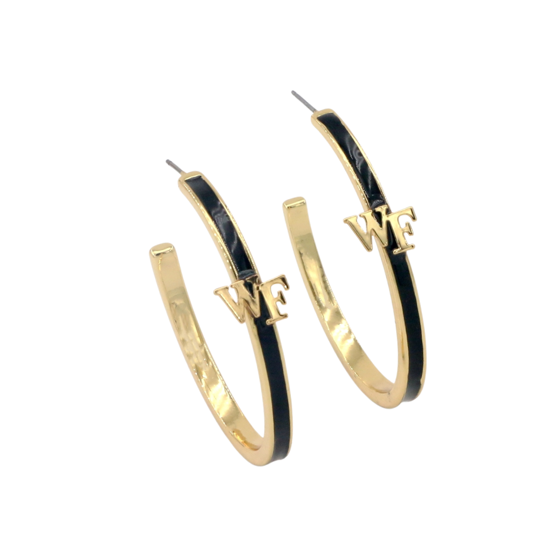 Wake Forest Logo Hoop Earring