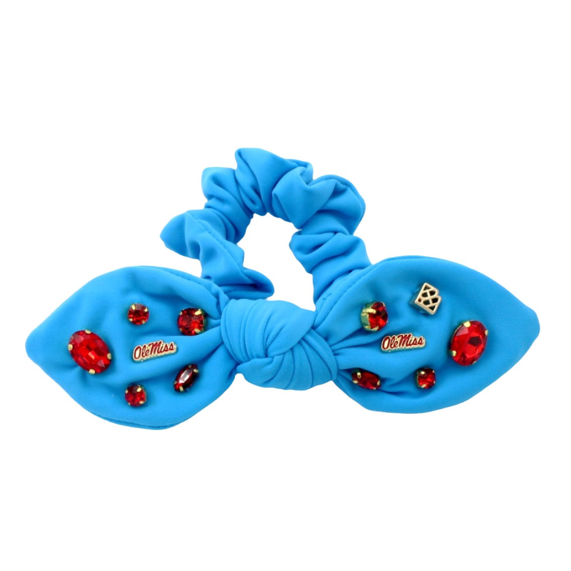 Ole Miss Powder Blue Logo Bow Scrunchie