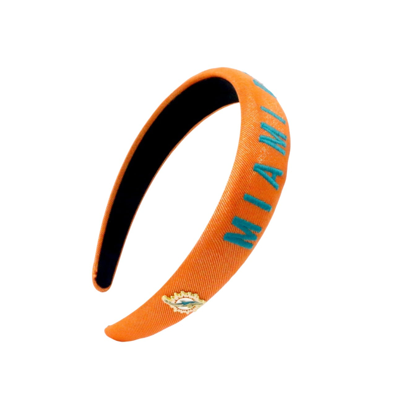 Miami Dolphins Thin Embroidered Headband