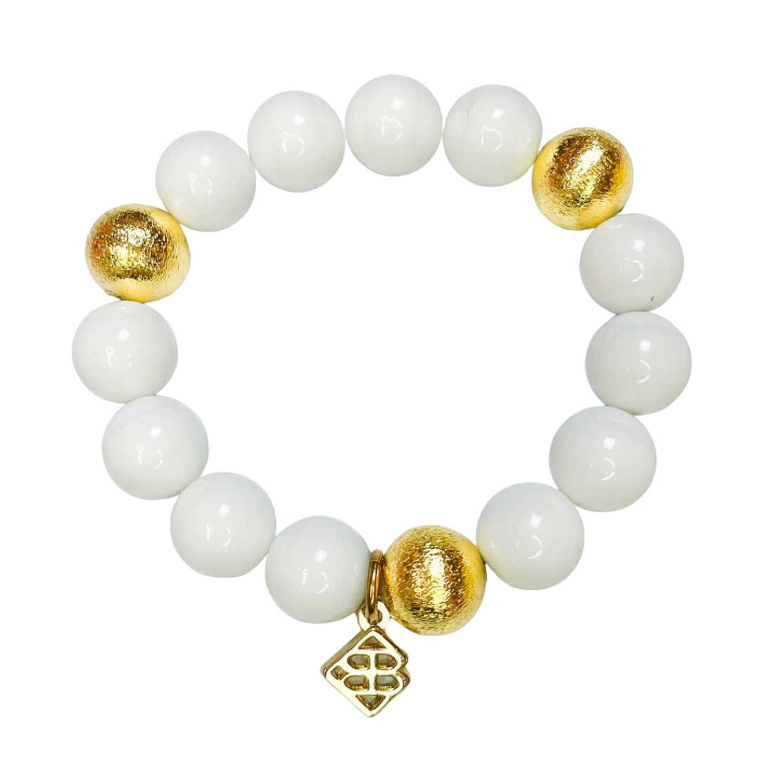 White Beaded Brianna Bracelet