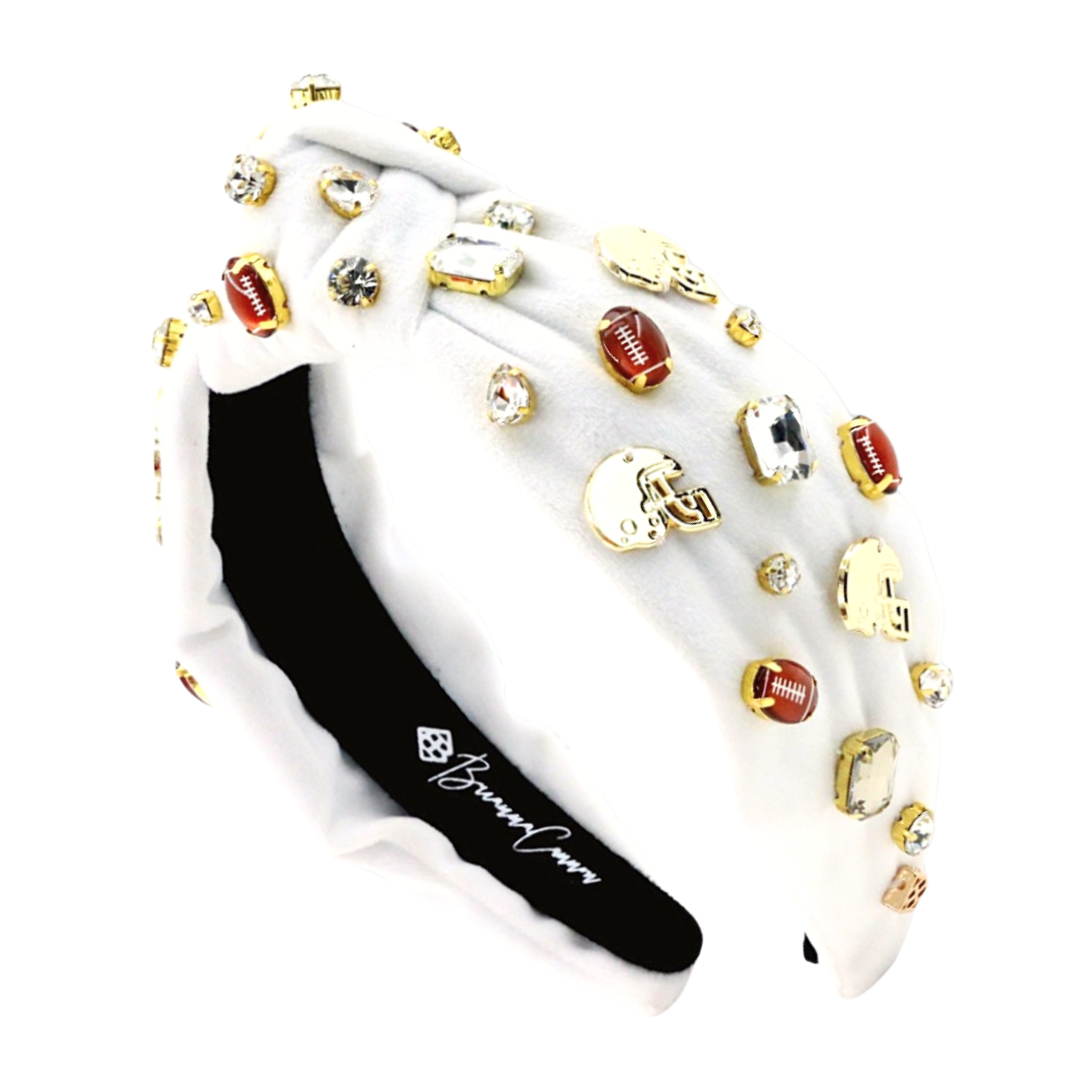 Fan Gear Football Headband in White